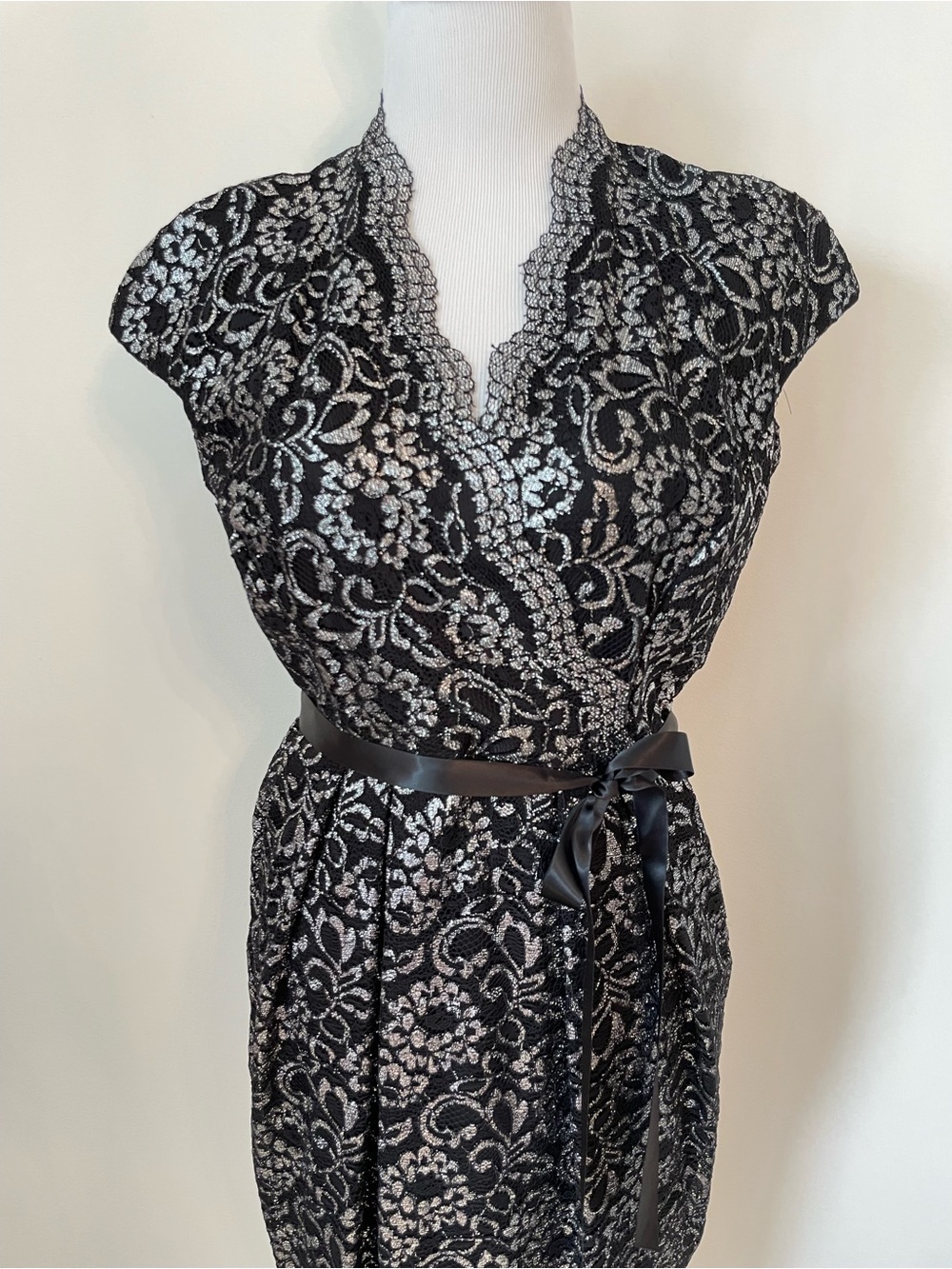 Little black dress with silver shimmer details